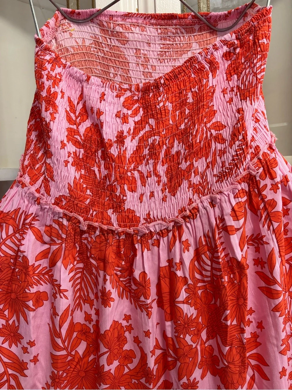 Abel The Label Strapless Pink and Red Floral Maxi Dress - Picture 7 of 9